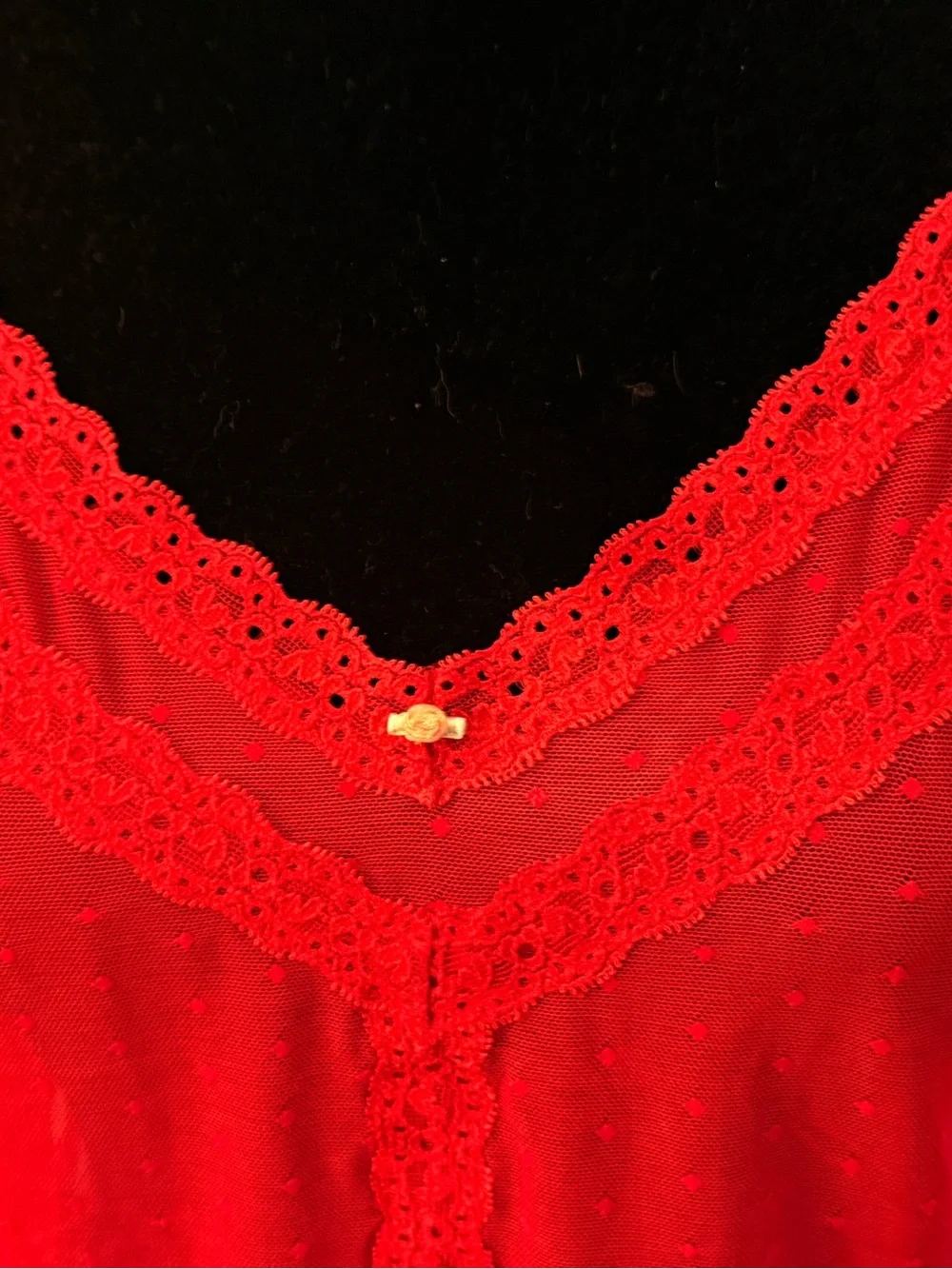 Gap Red Lace Trim V-Neck Camisole Top